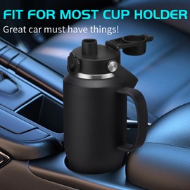 32 40 OZ Stainless-Steel Tumblers with Handle - Vacuum Insulated Water Bottles with Straw, Strap Carrier Bag & Protective Boot, Leak Proof Coffee Tumbler Thermo Flask Cups for Car Office Gym