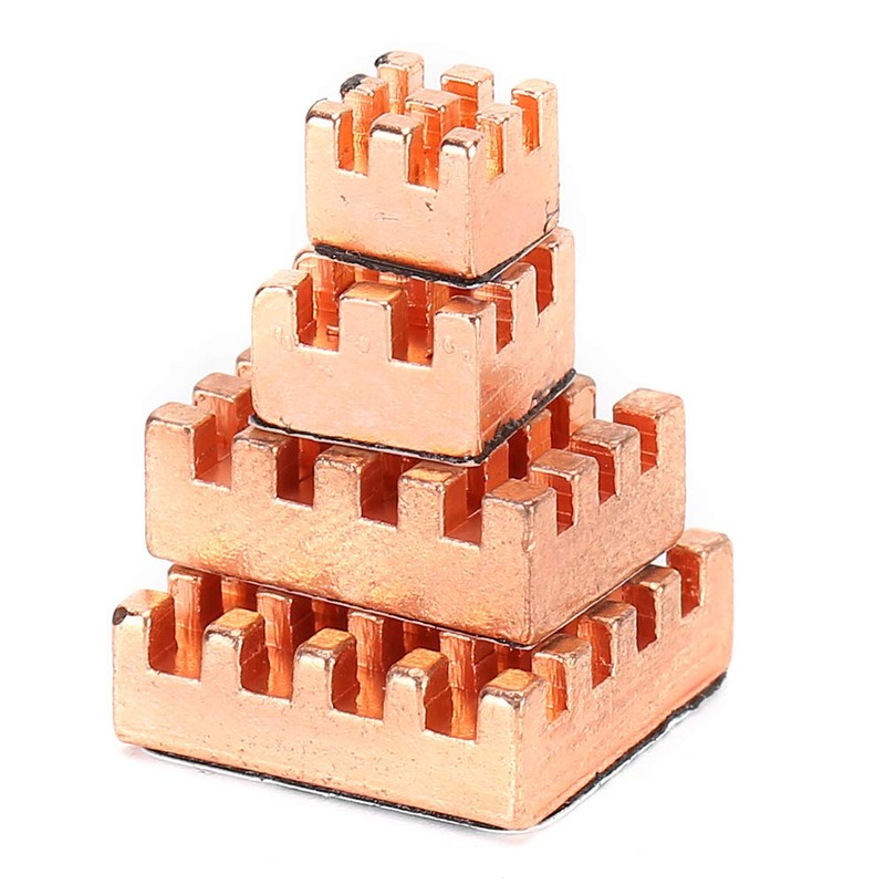 4 PCS Pure Coper Heatsink, Surface Cutting Polyhedron Cooling Heat