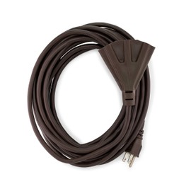 Holiday Lighting Outlet 25-Foot Brown Outdoor Extension Cord | Heavy-Duty Extension Cord for Appliances, Lawn Tools, & More | Triple-Tap Outlet Perfect for Landscape Projects