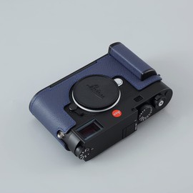 SIUTATDSH Camera Half Case for Leica M11/M11-P, Vintage Metal Genuine Leather Camera Protective Cases Stylish Portable Shockproof (BlueL)