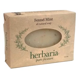 Herbaria Fennel Mint Handcrafted All-Natural Soap with Essential Oils. 4.5 oz Bar. Enjoy 60 More Skin-Friendly Varieties.