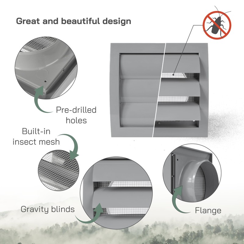 Vent Systems 100 mm (153 x 148) Grey Vent Cover