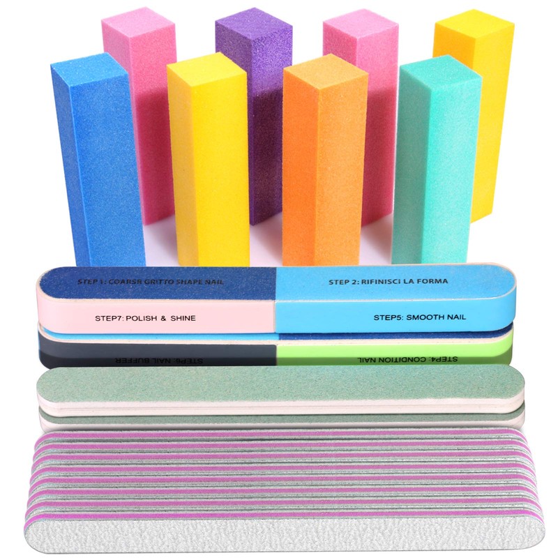 FANDAMEI - Lima de uñas y tampón de uñas, kit