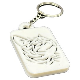 Dog and Cat 3D Printed Keychains, Decorative Zipper Pulls, Black and White (Tabby Cat)
