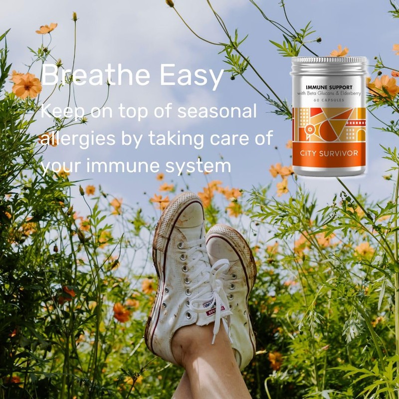 City Survivor Immune Support - Elderberry, Beta Glucans, Vitamin A,
