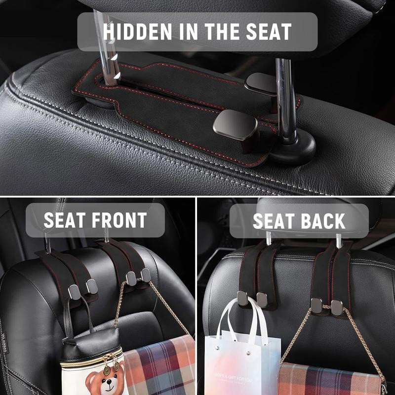 Car Seat Back Storage Hook, 1 Count PU Leather Concealed