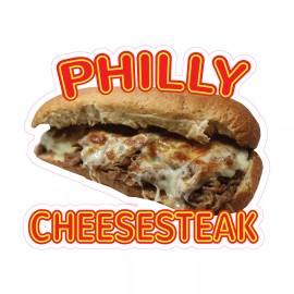 genetic/unbranded Food Truck Decals Philly Cheese Steak Style D Concession Concession Sign Brown - 14 in on Longest Side