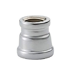 Chrome Plated Brass Pipe Fitting, Reducing Coupling, 3/4" X 1/2" NPT Female