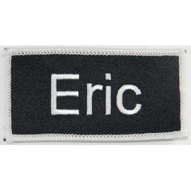 Eric Name Tag Patch Uniform ID Work Shirt Badge Embroidered Iron On Applique