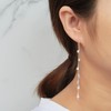 Philip Jones Silver Plated Dangle Thread Earrings Created with Zircondia®