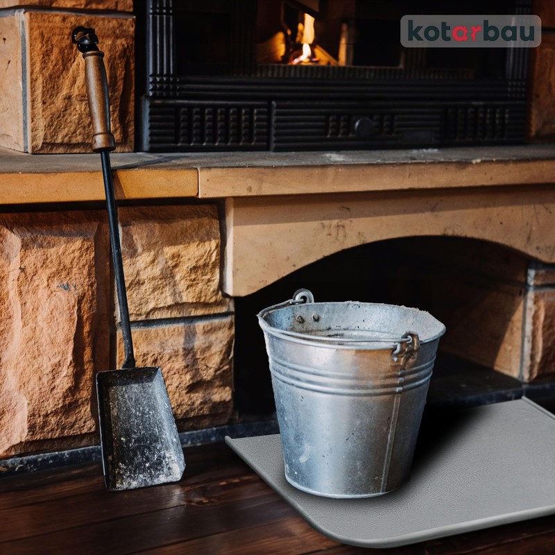 KOTARBAU® Stove Base Plate Floor Protection for Fire Pits Silver