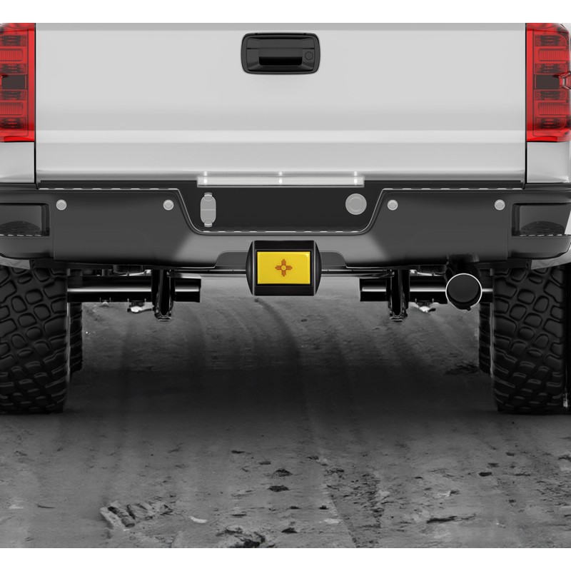 Elektroplate New Mexico State Flag All Metal Black Hitch Cover