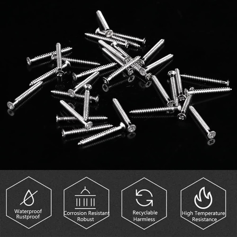 Self Tapping Screws, 800 Pieces M2 Cross Drive Flat Head