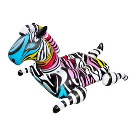 Poolmaster Zany Zebra Jumbo Swimming Pool Float Rider, Zebra Large