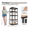 HOMEDANT House 5 Tier Laminated Metal Shelving Unit Adjustable Storage