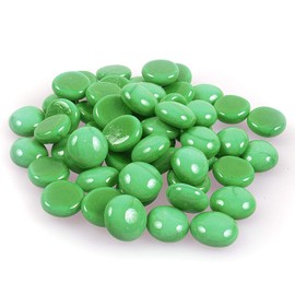 High Luster Reflective Fire Glass Marbles Beads,Glass Pebbles Gravel Stones,Vase Fillers Beads Make-up for Aquarium Succulent Garden Decoration,17-19mm(2/3''-3/4''),335g/0.78lbs (China Green)
