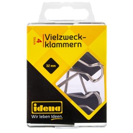 Idena 334035 – Binder Clips, 4 Pieces, 32 mm