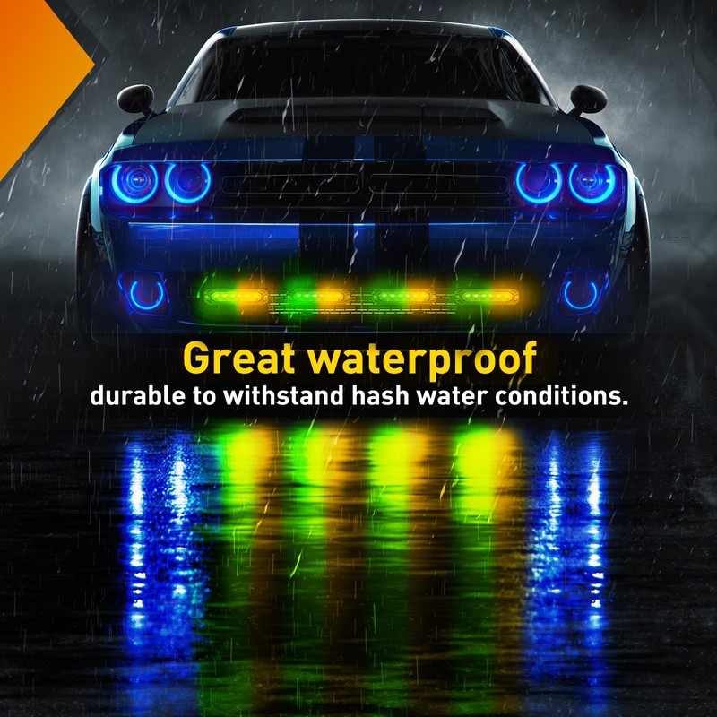 Nilight 4PCS 6LED Amber Green Emergency Strobe lights 12V 24V