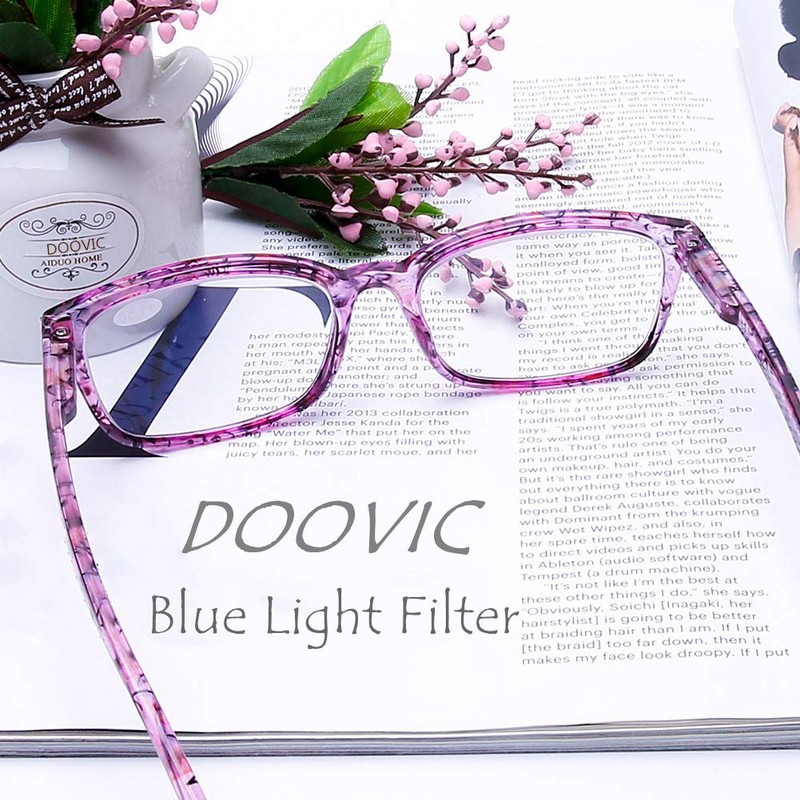 DOOViC 4 Pack Computer Reading Glasses Blue Light Blocking Anti