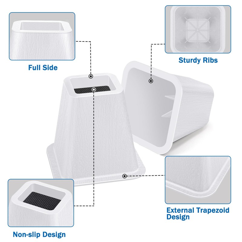 ANNKUT 6 Inch Heavy Duty Bed Risers, Furniture Risers for