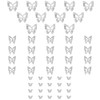 qiipii Butterfly Nail Charms, 52pcs 3D Silver Butterfly Charms for
