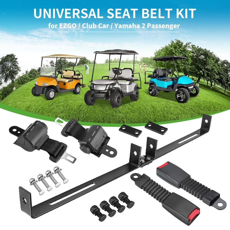 10L0L Universal 2 Passenger Golf Cart Seat Belt Bracket Kit