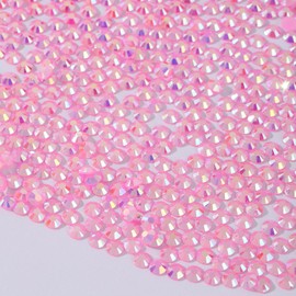 Darunyar 4000pcs Resin AB Flatback Rhinestones for Nails Art Crafts Glitter 2/3/4/5/6mm Round Jelly Rhinestones in A Box with Pickup Pen,Shine Crystals for Face Eye Makeup and Clothes Shoes DIY(Pink)