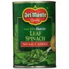 Del Monte No Salt Added Leaf Spinach 13.5 oz Cans