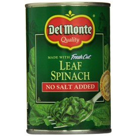 Del Monte No Salt Added Leaf Spinach 13.5 oz Cans (Pack of 6)