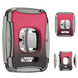XIFEI Cigar Cutter Guillotine Stainless Steel Double Blade Cigar Clippers Straight Cut Ergonomic Design Secure-Lock Cigar Accessories,Cigar Gifts for Men,Cuts Up Most Size of Cigars (Red)