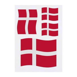 4 x 'Waving Danish Flag' Temporary Tattoos - Water Resistant, Skin-Safe, Non-Toxic Transfers, Mixed Sizes (TO00068398)