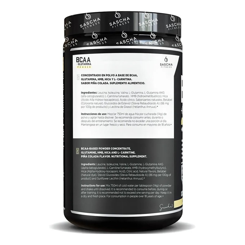 Bcaa 411 Sascha Fitness Suplemento Los Sabores Sabor Piña Colada