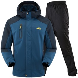 BENQUE Men's Outdoor Jacket and Rain Pants Set, Waterproof, Rainwear, Waterproof Index 21.3 psi (15,000 mm) x Breathability 0.4 oz/ft² (10,000 gsm), Rain Gear, Fishing, High-Performance TPU Laminate