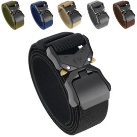 Fogman Tactical Belt for Airsoft, Hiking, One-Touch, Stylish, Stretchy, Black, Free size