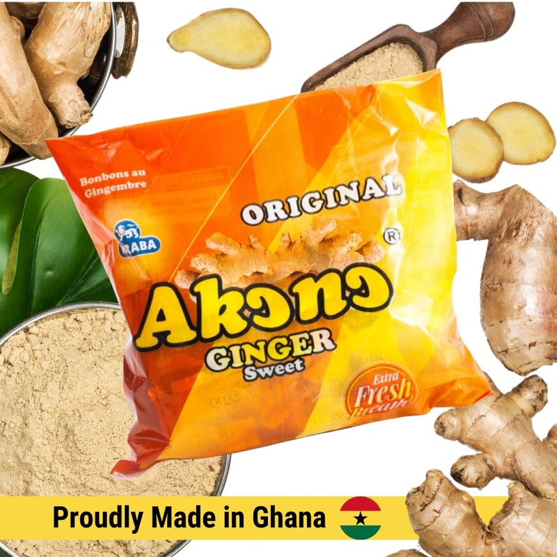 Ginger Candy/ Akono Ginger Candy/ Hard ginger Candy from Ghana/