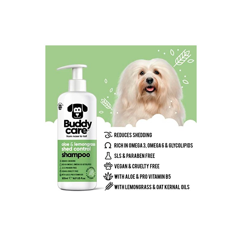 Buddycare Champú para Perros con Control De Muda Alivio De