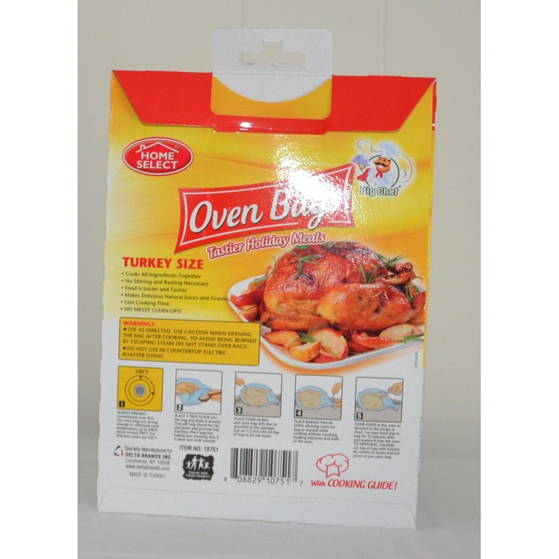 Home Select Big Check Oven Bags Turkey Size 2 Bags