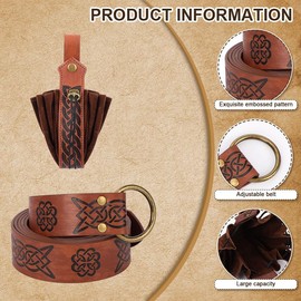 Mayoii Renaissance Accessories, Viking Renaissance Belt Medieval Vintage Belt Pouch, and Leather Bracers
