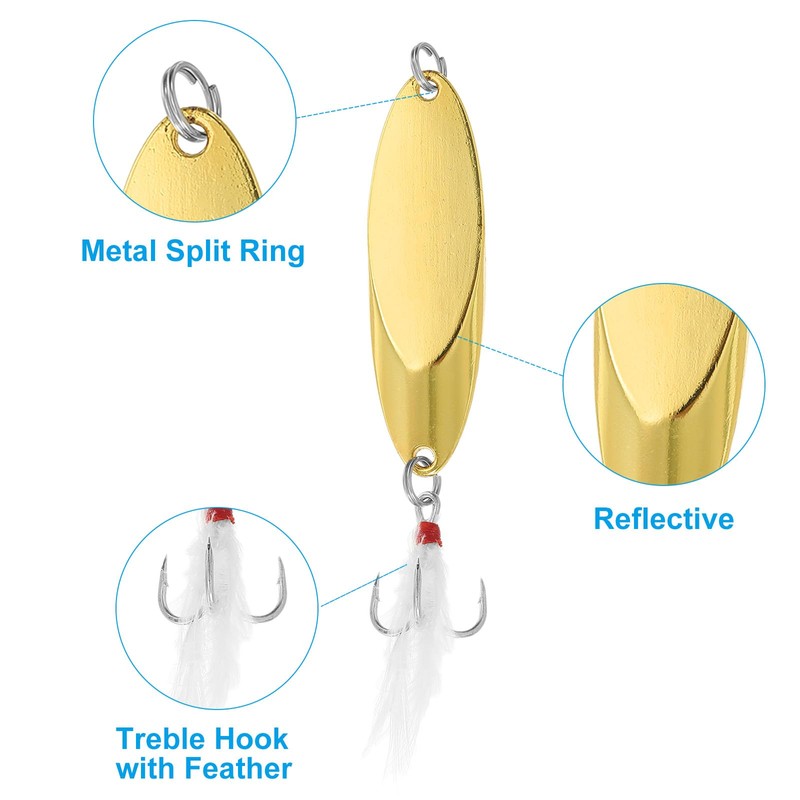 PATIKIL Fishing Spoons 1/4 oz 3/8 oz 1/2 oz 3/5