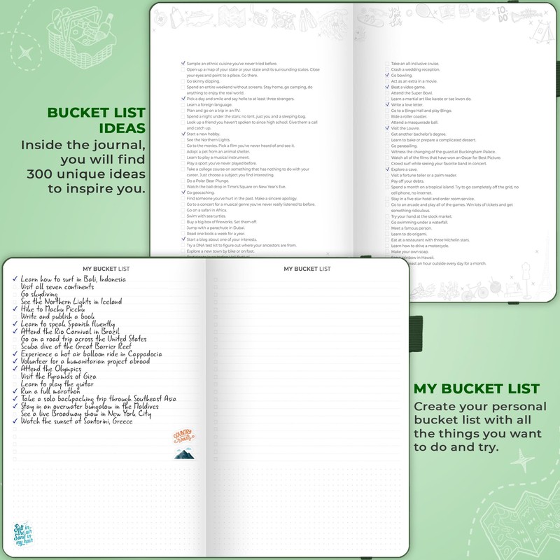 Clever Fox Bucket List Journal Large – Inspirational Book for