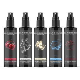BLACKLINE® 8oz Car Air Freshener - Lasts 1-2 days, Made For Daily Use. Choose from Dark Ice, Ocean Breeze, Mahogany Teakwood, or Sour Cherry scents.:_Dark Ice