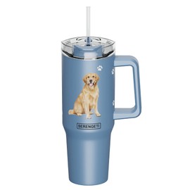E&S Imports, Golden Retriever 40 oz Tumbler with Handle and Straw - Stainless Steel Travel Mug - Insulated Tumbler with Straw and Lid - 3D Priniting - SERENGETI
