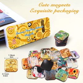 MORCART Klimt Magnets Fridge Magnets Decorative Magnet for Magnetic Board Fridge Whiteboard Cabinet Office Kitchen Blackboard Art Gift for Adults Kids Pack of 30