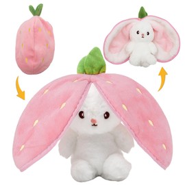 HBSFBH Easter Bunny Plush Toy, Easter Bunny Cuddly Toy, Hide Easter Bunny Stuffed Toy, Strawberry Rabbit Plush Toy, Strawberry Rabbit Plush Toy, Strawberry Plush Toy, for Boys and Girls