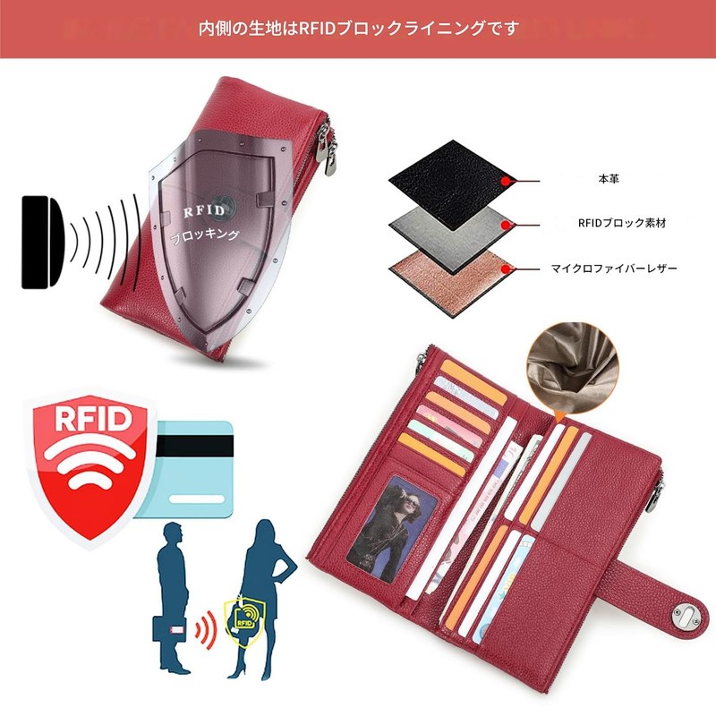 Contact's serie AirTag Long Wallet with Anti-Theft Design, 18 Card
