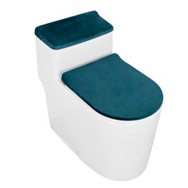 timecity Toilet Lid Cover Toilet Tank Cover Stretch Velvet Bathroom Toilet Lid Seat Cover Set Washable Soft Toilet Protector Cover,Fits Most Toilet Tanks Lid, Green