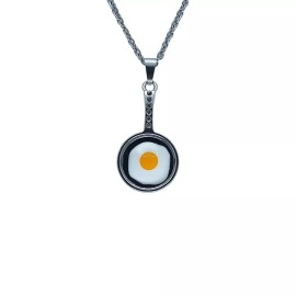 Unbranded USA Seller Egg In Frying Pan Necklace Pendant Jewelry Zinc Alloy NEW
