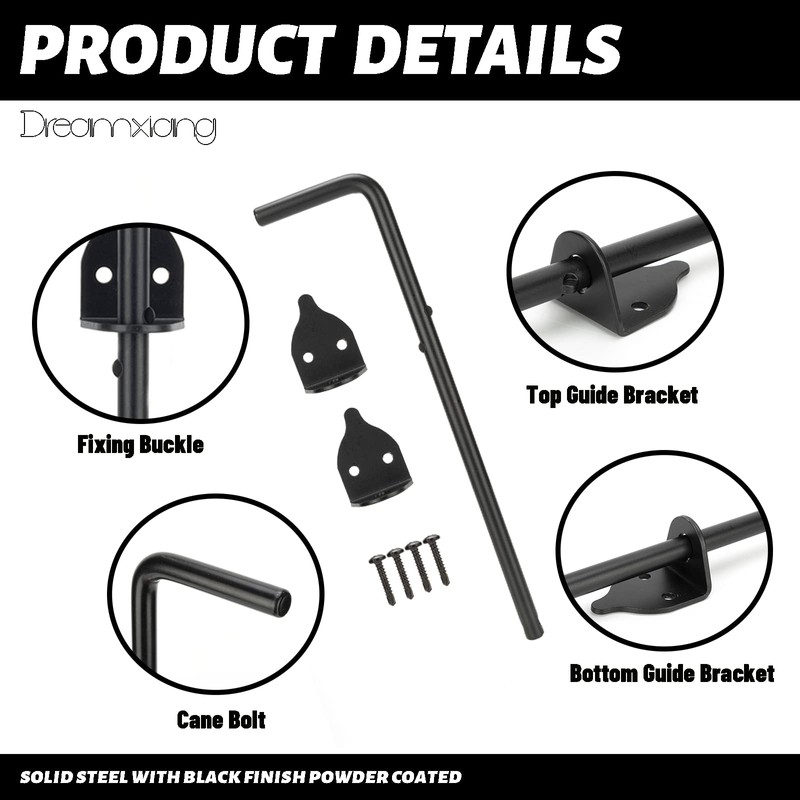 12" Heavy Duty Cane Bolt Gate Drop Rod Hardware Ground