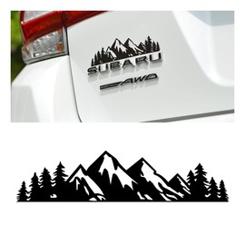 CGEAMDY Snow Mountain Tree Stickers for Car, Mountains Graphic Logo Decals, Car Body Door Side Auto Snow Mountains Graphic Vinyl Decals Decoration, Auto Decoration Accessories Universal(Black)
