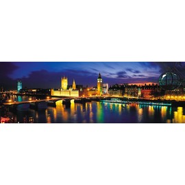Walls 360 Peel & Stick Wall Murals: Big Ben & Houses of Parliament at Night London (84 in x 28 in)